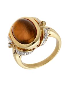 Pre-Owned 9ct Gold Tigers Eye Dress Ring