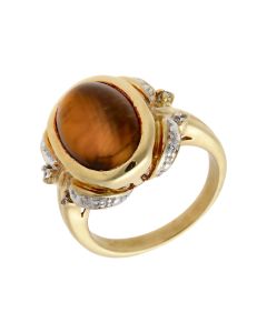 Pre-Owned 9ct Gold Tigers Eye Dress Ring