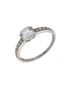 Pre-Owned 9ct White Gold Cubic Zirconia Solitaire Ring