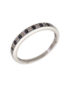 Pre-Owned 9ct White Gold Sapphire & Diamond Half Eternity Ring
