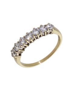 Pre-Owned 9ct Yellow Gold Cubic Zirconia Half Eternity Ring