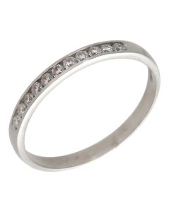 Pre-Owned 9ct White Gold Moissanite Half Eternity Ring