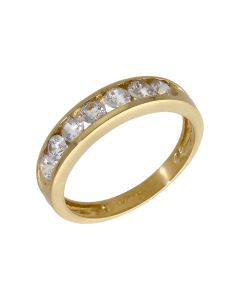 Pre-Owned 9ct Yellow Gold Cubic Zirconia Half Eternity Ring