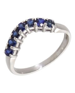 Pre-Owned 18ct White Gold Sapphire U-Shaped Dress Ring
