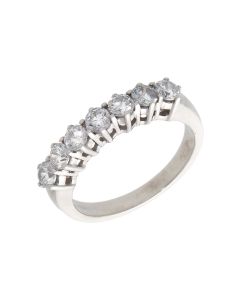 Pre-Owned 9ct White Gold Cubic Zirconia Half Eternity Ring