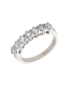 Pre-Owned 9ct White Gold Cubic Zirconia Half Eternity Ring