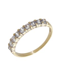 Pre-Owned 9ct Yellow Gold Cubic Zirconia Half Eternity Ring