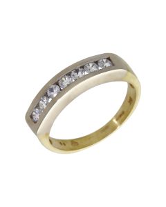 Pre-Owned 9ct Yellow & White Gold Cubic Zirconia Eternity Ring