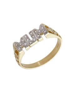 Pre-Owned 9ct Yellow Gold Cubic Zirconia Set Mum Ring