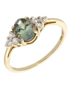 Pre-Owned 9ct Yellow Gold Alexandrite & CZ Dress Ring