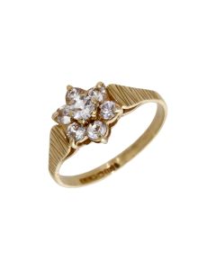 Pre-Owned 9ct Yellow Gold Spinel Cluster Ring