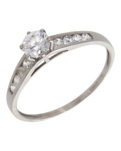 Pre-Owned 9ct White Gold Cubic Zirconia Solitaire Ring