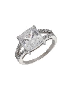 Pre-Owned 9ct White Gold Cubic Zirconia Solitaire Dress Ring