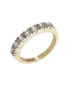 Pre-Owned 9ct Yellow Gold Cubic Zirconia Half Eternity Ring