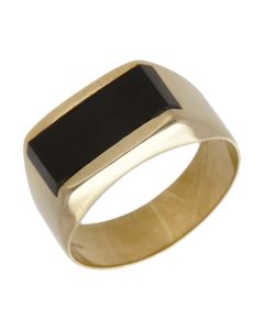 Pre-Owned 9ct Yellow Gold Onyx Signet Ring