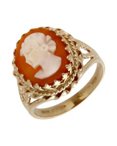 Pre-Owned 9ct Yellow Gold Oval Cameo Dress Ring