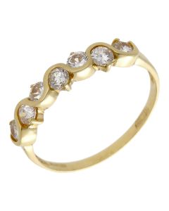 Pre-Owned 18ct Yellow Gold Cubic Zirconia Half Eternity Ring