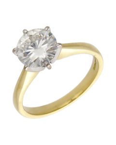 Pre-Owned 18ct Yellow Gold Moissanite Solitaire Ring