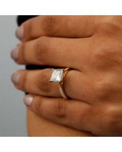 Pre-Owned 18ct Gold Princess Cut Lab Grown Diamond Ring