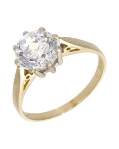 Pre-Owned 14ct Yellow Gold Cubic Zirconia Solitaire Ring