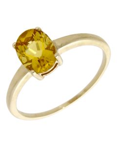 Pre-Owned 9ct Yellow Gold Citrine Solitaire Dress Ring