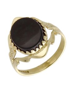 Pre-Owned 9ct Yellow Gold Onyx Dress Ring
