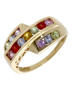 Pre-Owned 9ct Yellow Gold Multi-Stone Dress Ring