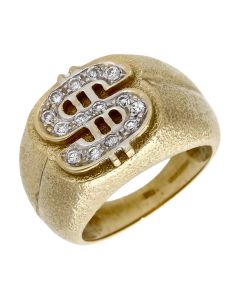 Pre-Owned 9ct Gold Cubic Zirconia Set $ Dress Ring