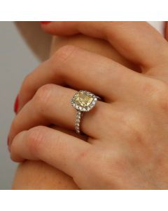 Pre-Owned 18ct White Gold 2.638ct Lab Diamond Halo Ring