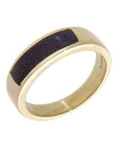 Pre-Owned 9ct Yellow Gold Goldstone Band Ring