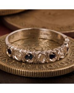 Pre-Owned Vintage 1975 18ct Gold Sapphire & Diamond Band Ring
