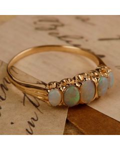 Pre-Owned Vintage 1985 9ct Yellow Gold Opal Dress Ring