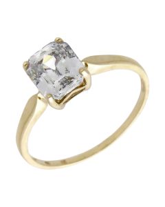 Pre-Owned 9ct Yellow Gold Cubic Zirconia Solitaire Ring