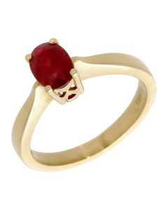 Pre-Owned 18ct Yellow Gold Ruby Solitaire Dress Ring