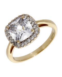 Pre-Owned 9ct Yellow Gold Cubic Zirconia Dress Ring