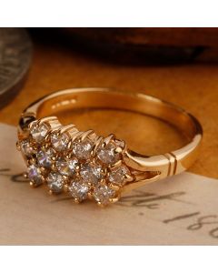 Pre-Owned Vintage 1986 9ct Gold Cubic Zirconia Cluster Ring