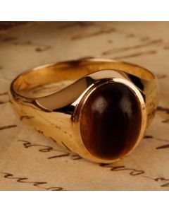 Pre-Owned Vintage 1979 9ct Gold Tigers Eye Signet Style Ring