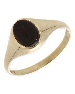 Pre-Owned Vintage 1984 9ct Yellow Gold Onyx Signet Ring