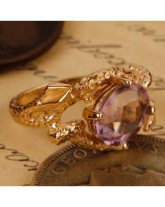 Pre-Owned Vintage 1974 9ct Yellow Gold Amethyst Dress Ring