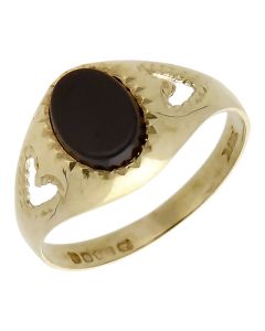 Pre-Owned Vintage 1988 9ct Yellow Gold Onyx Signet Style Ring