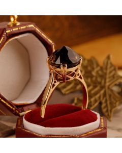 Pre-Owned Vintage 1968 9ct Gold Smokey Quartz Solitaire Ring