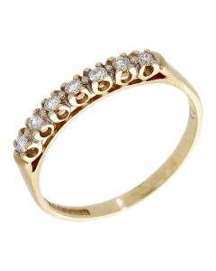 Pre-Owned 9ct Yellow Gold Cubic Zirconia Half Eternity Ring