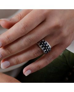 Pre-Owned 18ct White Gold Sapphire & Diamond Multi Row Ring
