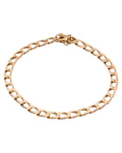Pre-Owned 9ct Yellow Gold 8.75" Square Curb Bracelet