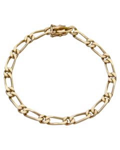 Pre-Owned 9ct Yellow Gold 8" 1:1 Long & Short Link Bracelet