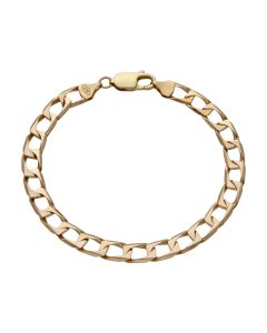 Pre-Owned 9ct Yellow Gold 8" Square Curb Bracelet