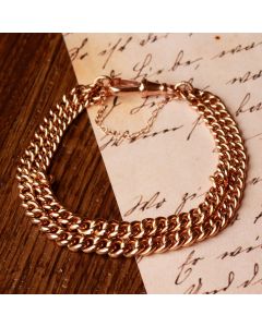 Pre-Owned Vintage 1915 9ct Rose Gold Double Row Bracelet