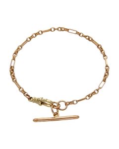 Pre-Owned 9ct Gold 7.75" Fancy Bar Link T-Bar Bracelet