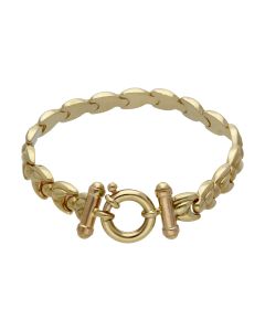 Pre-Owned 9ct Gold 7" Hollow Fancy Link Bracelet