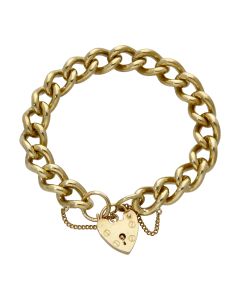 Pre-Owned 9ct Yellow Gold Curb Link Charm Style Starter Bracelet